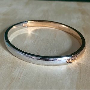 Fossil Rose Gold and Silver Metal Click Bangle